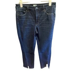 Time and True Slit Hem Straight Leg Jeans, Size 12S NWOT l